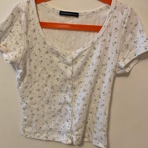 brandy melville light blue floral zelly top